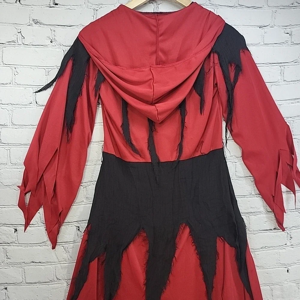 Spirit Halloween Kids Sz M Devilish Demon Costume Hooded no Mask